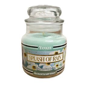 New Yankee Candle Splash Of Rain 3.7 oz Small Jar Candle Blue Original Scent